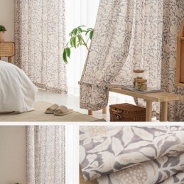 Cortina Estampada Americana Hecha A Medida Cortina Flor De Granada Poliéster