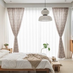 Cortina Estampada Americana Hecha A Medida Cortina Flor De Granada Poliéster