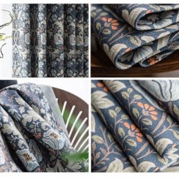 Cortinas Americanas De Algodón Y Lino Con Estampado Floral