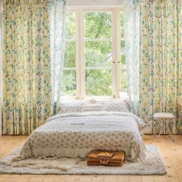 Cortinas Opacas Con Estampado Floral Americano