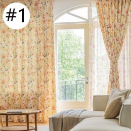 Cortinas Opacas Con Estampado Floral Americano