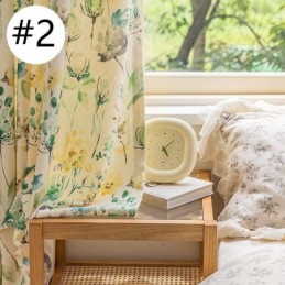 Cortinas Opacas Con Estampado Floral Americano