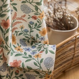 Cortinas De Lino Estilo Americano Con Estampado Floral Pequeño