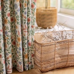 Cortinas De Lino Estilo Americano Con Estampado Floral Pequeño