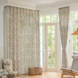Cortinas De Lino Estilo Americano Con Estampado Floral Pequeño
