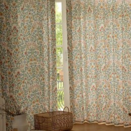 Cortinas De Lino Estilo Americano Con Estampado Floral Pequeño