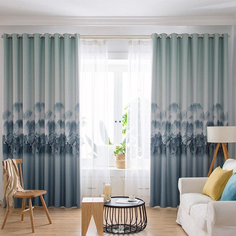 Cortinas De Alta Precisión Con Impresión De Paisajes Modernos Y Sencillos Con Tinta