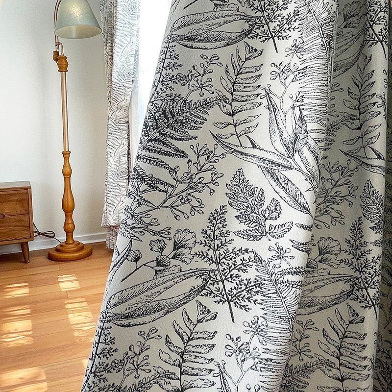 Cortinas De Chenilla Estilo Jacquard Oscuro Americano