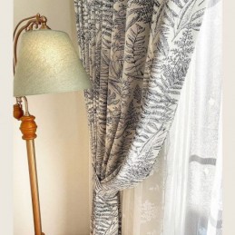 Cortinas De Chenilla Estilo Jacquard Oscuro Americano