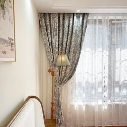 Cortinas De Chenilla Estilo Jacquard Oscuro Americano