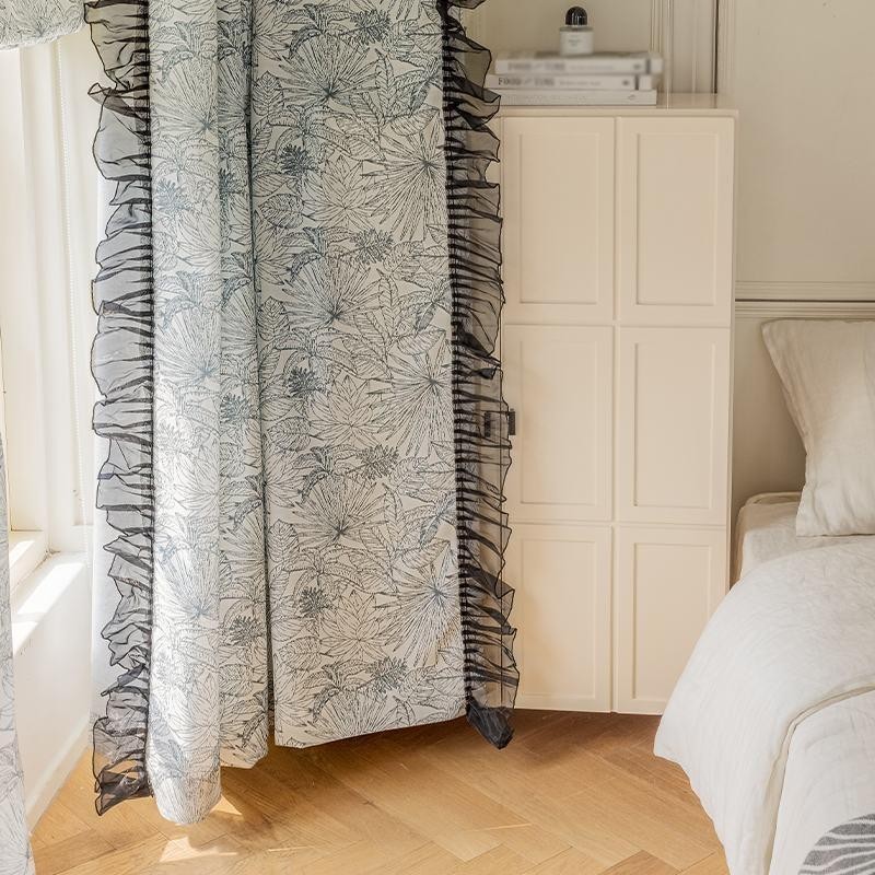 Cortinas De Algodón Y Lino Con Estampado De Plantas Americanas