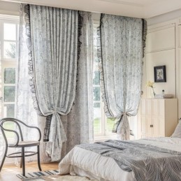 Cortinas De Algodón Y Lino Con Estampado De Plantas Americanas