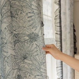 Cortinas De Algodón Y Lino Con Estampado De Plantas Americanas