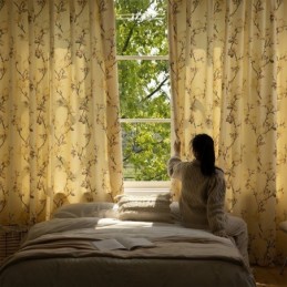 Cortinas Opacas Con Estampado Floral Americano