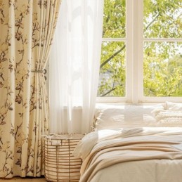Cortinas Opacas Con Estampado Floral Americano