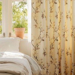 Cortinas Opacas Con Estampado Floral Americano