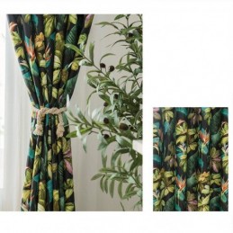 Cortinas De Alta Precisión Con Estampado De Hojas Estilo Americano