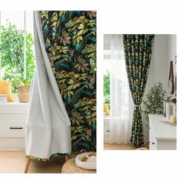 Cortinas De Alta Precisión Con Estampado De Hojas Estilo Americano