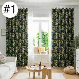 Cortinas De Alta Precisión Con Estampado De Hojas Estilo Americano