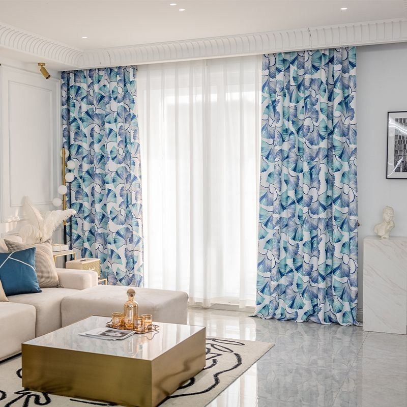 Cortina A Medida Cortina Estilo Nórdico Estampado Hojas