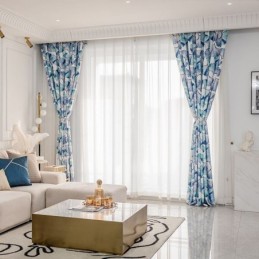 Cortina A Medida Cortina Estilo Nórdico Estampado Hojas