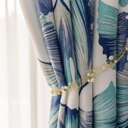 Cortina A Medida Cortina Estilo Nórdico Estampado Hojas