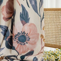 Cortina De Algodón Hecha A Medida, Cortina Con Estampado De Plantas, Estilo Americano, Opaca.