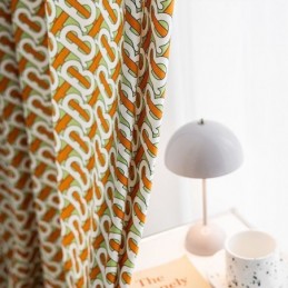 Cortina De Chenilla Hecha A Medida, Cortina Nórdica Estampada, Cortinas Opacas