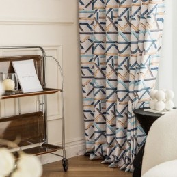 Cortinas Opacas Con Estampado Geométrico De Nieve Nórdica Neil