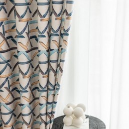Cortinas Opacas Con Estampado Geométrico De Nieve Nórdica Neil
