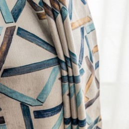 Cortinas Opacas Con Estampado Geométrico De Nieve Nórdica Neil