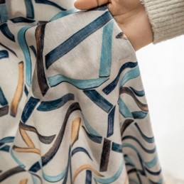 Cortinas Opacas Con Estampado Geométrico De Nieve Nórdica Neil