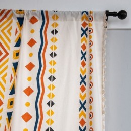 Cortinas De Lino De Estilo Nórdico Con Estampado Geométrico Para Sala De Estar Y Dormitorio