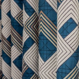 Cortinas De Chenilla Con Estampado Geométrico, Estilo Nórdico, Opacas.