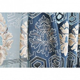 Cortina Semiopaca De Chenilla, Hecha A Medida, Con Bordado De Flores Europeas Para Sala De Estar Y Dormitorio.