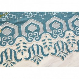 Cortina Semiopaca De Chenilla, Hecha A Medida, Con Bordado De Flores Europeas Para Sala De Estar Y Dormitorio.