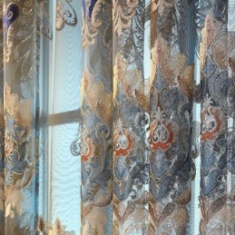 Cortina Semiopaca De Chenilla, Hecha A Medida, Con Bordado De Flores Europeas, Para Sala De Estar Y Dormitorio