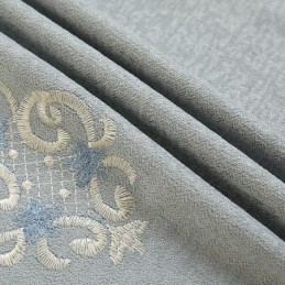 Cortina Semiopaca De Chenilla, Hecha A Medida, Con Bordado De Flores Europeas Para Sala De Estar Y Dormitorio.