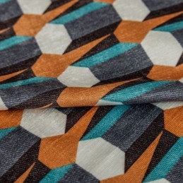 Cortina De Chenilla A Medida, Estilo Nórdico, Con Estampado Geométrico, Opaca.