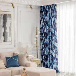 Cortinas De Chenilla Con Estampado Nórdico De Abanico Y Opacas