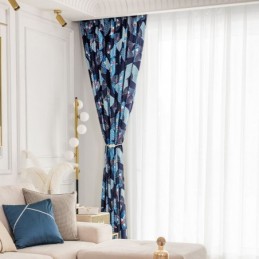 Cortinas De Chenilla Con Estampado Nórdico De Abanico Y Opacas