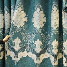 Cortina Bordada A Medida, Con Diseño De Flores Europeas, Semiopaca, Para Sala De Estar Y Dormitorio.