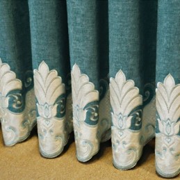 Cortina Bordada A Medida, Con Diseño De Flores Europeas, Semiopaca, Para Sala De Estar Y Dormitorio.