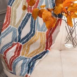 Cortina De Chenilla A Medida Con Estampado De Rombos, Estilo Nórdico, Opaca.