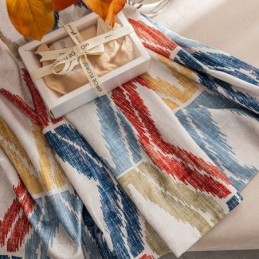 Cortina De Chenilla A Medida Con Estampado De Rombos, Estilo Nórdico, Opaca.