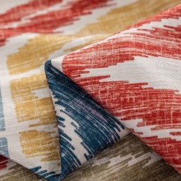 Cortina De Chenilla A Medida Con Estampado De Rombos, Estilo Nórdico, Opaca.