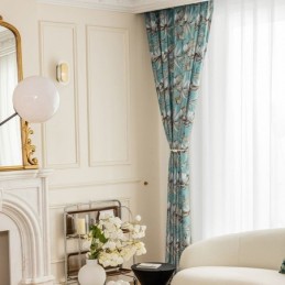 Cortinas Opacas De Chenilla Estilo Europeo Con Estampado De Plantas
