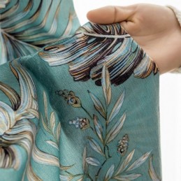 Cortinas Opacas De Chenilla Estilo Europeo Con Estampado De Plantas