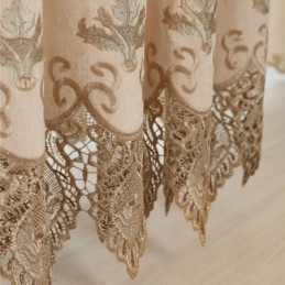 Cortina Semiopaca De Chenilla, Hecha A Medida, Estilo Europeo, Con Bordado Floral Para Sala De Estar Y Dormitorio.