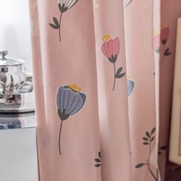 Cortina De Algodón Hecha A Medida Cortina Con Estampado Floral Estilo Nórdico